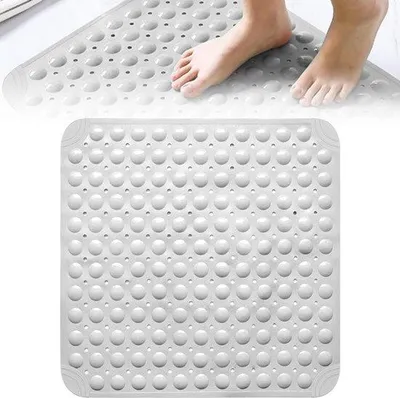 Produktbild von Famanu Duschmatte Antirutsch 48 x 48 cm - mit Saugnäpfen und Ablauflöchern