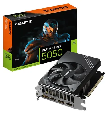 Produktbild von GIGABYTE GeForce RTX 5050 D6 8G Grafikkarte - 8GB GDDR6 128bit PCI-E 5.0 2572MHz Kerntakt 2 x DP 2 x HDMI NVIDIA DLSS 4 GV-N5050D6-8GD
