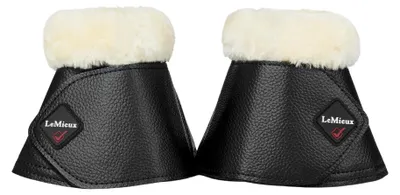 Image de Les bottes d'entraînement LeMieux Fleece WrapRound, couleur : noir/naturel, taille : L