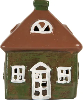 Immagine prodotto di Clayre & Eef Portacandele House 12x9x14 cm in Vetroceramica verde