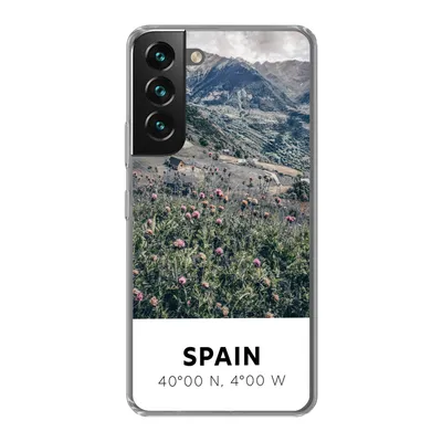 Produktbild von MuchoWow® Handyhülle Schutzhülle Hülle für Samsung Galaxy S22 Spanien - Berge - Blumen Silikon Softcase Handy Hülle - Mobiltelefonhülle