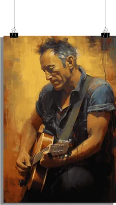 Produktbild von Musik Poster - Bruce Springsteen Poster - Rock-Ikone Poster - 61x91cm - Perfekt zum Einrahmen