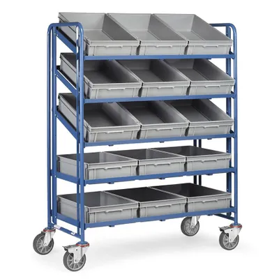 Produktbild von fetra 1399, Stahl, Regalwagen, Blau, 400 kg, 4 Rad/Räder, 16 cm