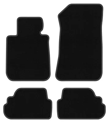 Image de Tapis de sol en moquette pour BMW 1 E88 2004-2011 (cabriolet) – jeu 4 pièces, noirs, sur mesure – Wielganizator BASIC
