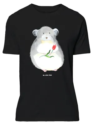 Produktbild von Mr. & Mrs. Panda Größe L T-Shirt Chinchilla Blume - Schwarz - Geschenk, Kummer, Shirt, Büro, Tshirt, Chinchillas, Glücklichsein, Lustige Sprüche, mit Spruch, Chaos