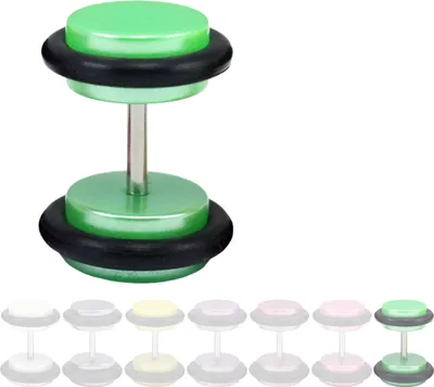 Produktbild von Fake Plug Ohrstecker Shiny Pastel Größe - 10 mm Farbe - Grün