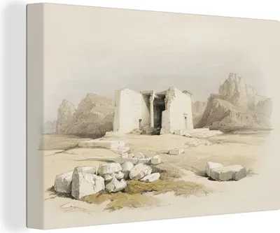 Produktbild von OneMillionCanvasses® - Leinwandbilder - 140x90 cm, Tempel von Taffeh - David Roberts, Wandbilder Kunstdruck Wanddekoration