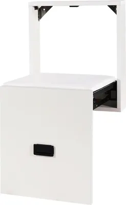 Immagine prodotto di Sgabello pieghevole a parete per scarpe, bianco, salvaspazio, seduta stabile, portata 150 kg/330 lb