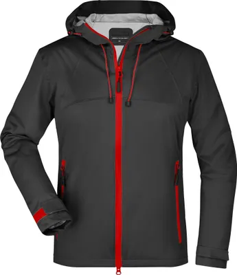Produktbild von James & Nicholson Ultraleichte Softshelljacke Damen JN1097 Gr. XL black/red