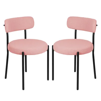 Produktbild von 2er Set Esszimmerstuhl Moderner Polsterstuhl Schminkstuhl Wohnzimmerstuhl Rosa