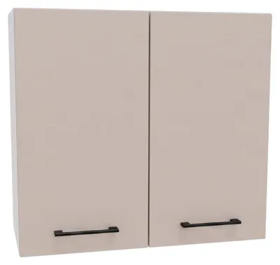 Produktbild von Küchenhängeschrank 80 cm - Beige matt - Modulküche - Soft-Close-System - Küchenschrank