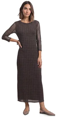 Produktbild von Street One Damen Midikleid aus Mesh mit Karomuster