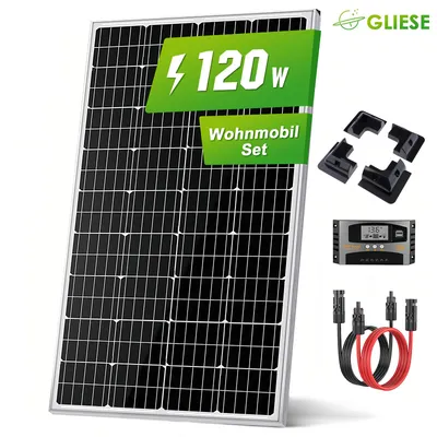 Produktbild von 300W 250W 200W 150W 120W 100W Wohnmobil Set Solaranlage Komplettpaket Solarmodul Mit Montage PV Halterung