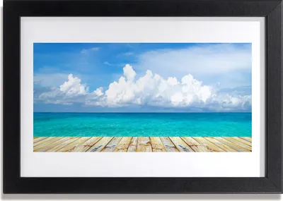 Produktbild von Bild 30x20 MDF-Rahmen Wandkunst Meer von Wolken Pier Landschaft