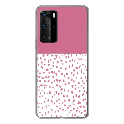 Produktbild von MuchoWow® Handyhülle Schutzhülle Hülle für Huawei P40 Pro Punkte - Rosa - Muster Silikon Softcase Handy Hülle - Schutz