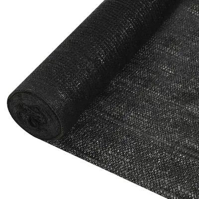 Image de vidaXL Panneau de clôture noir 1,5x25 m HDPE 195 g/m