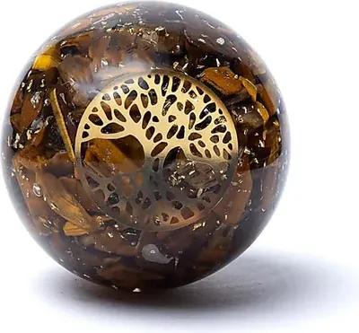 Produktbild von Orgonitkugel Tigerauge Baum des Lebens – ±5,5 cm