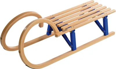 Produktbild von Holzschlitten Hörnerrodel klappbar 110 cm blau