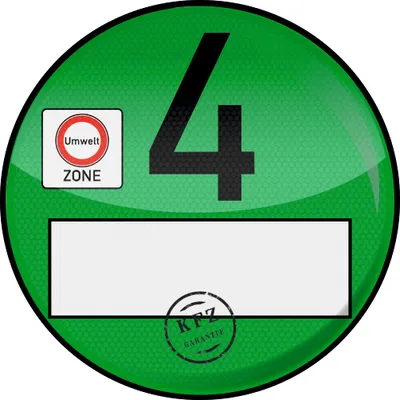 Produktbild von 1x Haftfolie Euro 4 Plakette grün Umweltplakette Feinstaubplakette Spassplakette
