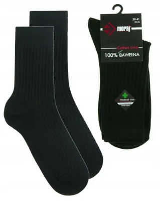 Produktbild von Socken Herren Baumwolle - Schwarz - Größe 39-41 - Leichte Rippensocken - 1 Paar
