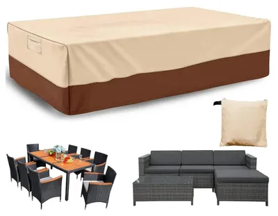 Produktbild von Abdeckplane Gartenmöbel 200x160x70cm Beige-Braun, 420D Oxford