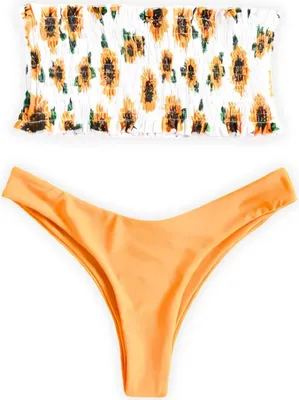 Immagine prodotto di Costume da bagno a due pezzi L arancione fascia bandeau tanga XL