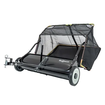 Immagine prodotto di HW-SWEEPER raccoglitore foglie per trattorino rasaerba 370 L, larghezza di raccolta 96 cm, spazzatrice da giardino