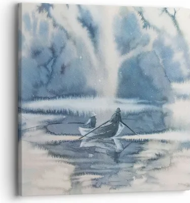 Produktbild von Bild auf Leinwand - Leinwandbild - Boot Fischer Wasser - 30x30cm - Wand Bild - Wanddeko - Wandbilder - Leinwanddruck - Bilder - Kunstdruck - Wanddekoration - Leinwand bilder - Wandkunst - AC30x30-3864