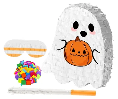Produktbild von Halloween-Piñata mit Geisterdesign für drinnen und draußen, gefüllt mit Süßigkeiten, Dekoration für Halloween-Partys und Outdoor-Spielspaß