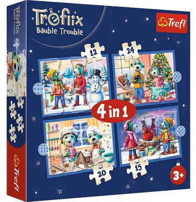 Image de Puzzle 4 en 1 – Il neige chez les Trefliks – Trefl 34657