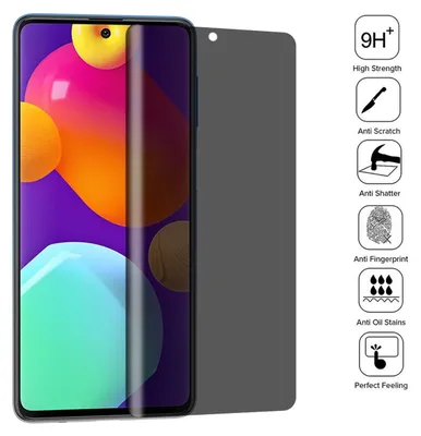 Produktbild von Für Samsung Galaxy M62 3D LCD Display 0,2 mm H9 Privacy Hart Glas Schutz Cover