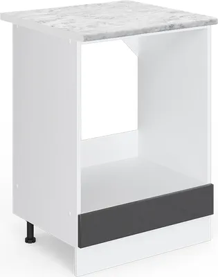 Produktbild von Vicco Herdumbauschrank R-Line, 60 cm , AP Marmor, Anthrazit Hochglanz/Weiß