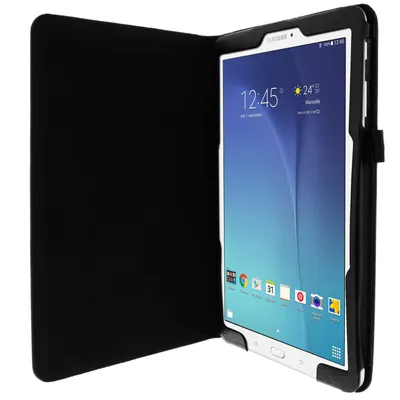 Produktbild von Kunstlederetui, Soft Touch Klapphülle Samsung Galaxy Tab E 9.6'' - Schwarz