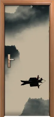 Produktbild von Türposter 80x200 cm Türaufkleber Türtapete Türfolie Klebefolie Chinesische Tusche Landschafts Malerei