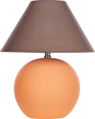 Produktbild von BELIANI Tischlampe Orange Keramiksockel Leinenschirm 41 cm Textiltrommel Nachttisch Wohnzimmer Schlafzimmer Beleuchtung Traditionell