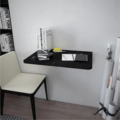 Immagine prodotto di Tavolino ribaltabile da parete Nestly, ovale, MDF antracite, 72x45 cm
