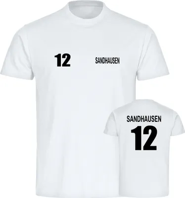 Produktbild von multifanshop Kinder T-Shirt - Sandhausen - Trikot Nummer 12, weiß, Größe 176
