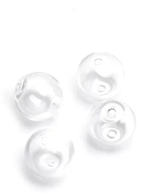 Produktbild von Vintageparts Hohlperlen Glas Transparent zum Befüllen 12 mm, 4 Stück