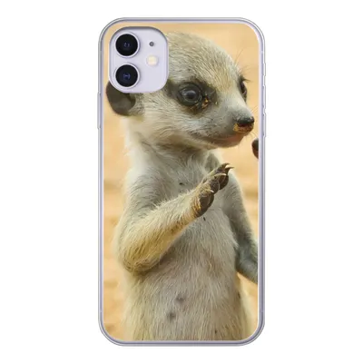 Produktbild von MuchoWow® Handyhülle Schutzhülle Hülle für iPhone 11 Erdmännchen - Braun - Tier Silikon Softcase Handy Hülle - Handytasche
