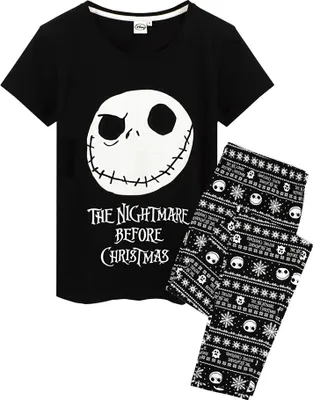 Produktbild von Nightmare Before Christmas - Schlafanzug mit langer Hose für Jungen NS7096 (140) (Weiß/Schwarz)