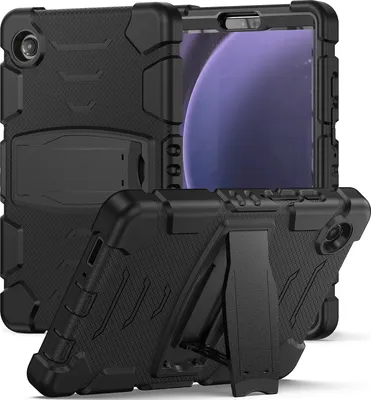 Produktbild von Mobigear ShieldStand  Samsung Galaxy Tab A9 (2023) Hülle Kunststoff,Silikon Backcover + Ständer - Schwarz