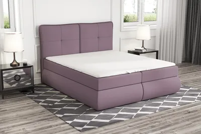 Produktbild von Boxspringbett HEDIN 120 x 200 mit 2 Bettkästen, Bonell-Matratze und Topper. Farbe: Rosa