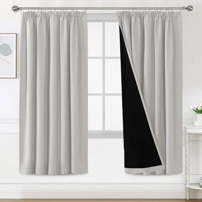 Image de Rideaux occultants pour l'intérieur - 2 pièces - Isolants thermiques - Insonorisants - Idéaux pour la chambre à coucher et le salon