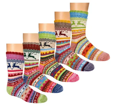 Produktbild von 2 Paar bunte Thermo Hygge Kindersöckchen, mit Wolle, Gr. 35-38