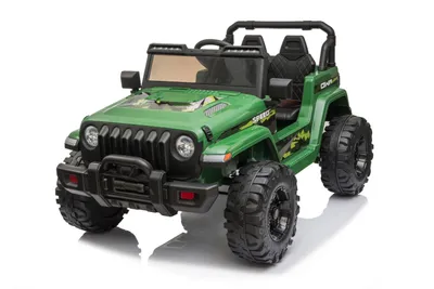 Zdjęcie produktu dla ES-Toys dziecięcy samochód elektryczny offroad skórzane siedzenie opony EVA pilot MP3 zielony