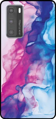 Produktbild von Smartphonica Telefon Fall geeignet für Huawei P40 mit rosa blau Marmor Print - TPU Backcover Fall Rose blau Marmor Design