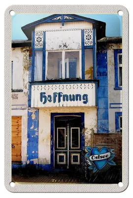Produktbild von Blechschild Reise 12x18cm Ostsee Haus der Hoffnung Strand Urlaub Schild