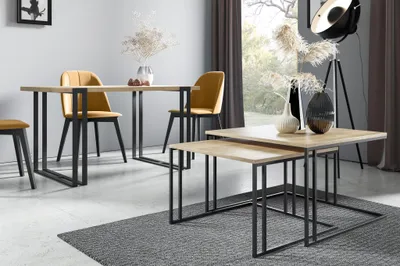 Obrázok produktu pre Konferenčný stolík Dalia 75 cm - stolík do obývačky, konferenčný stolík, sada 2 stolíkov - Loft Style - Craft Gold Oak