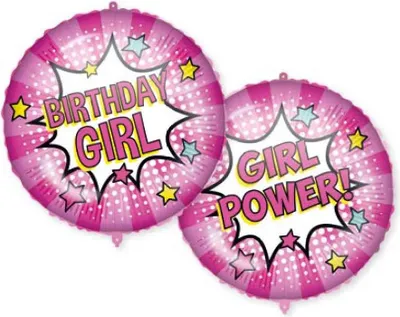 Immagine prodotto di Palloncino in foil + peso GEBURTSTAGSMÄDCHEN Rosa 45 cm