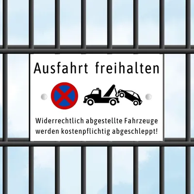 Produktbild von Zaunschild - Ausfahrt freihalten - Perfekt für Doppelstabmattenzäune Anthrazit